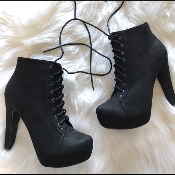 Black platform booties - Picture 1 of 6